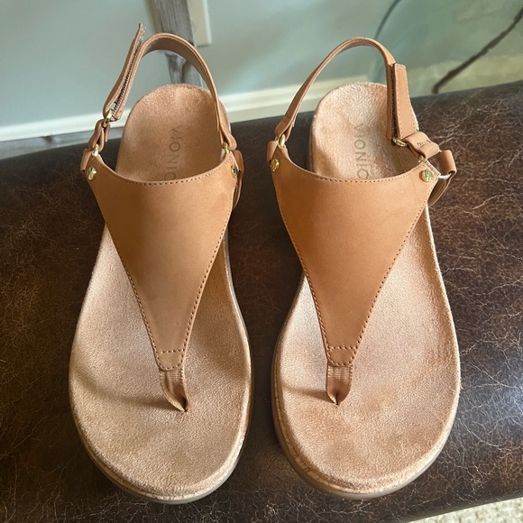 Vionic Tan Sandals with Supportive Sole and Adjustable Buckle - Picture 3 of 11